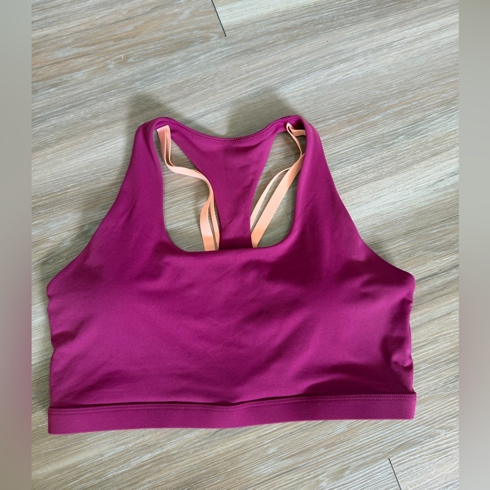Fabletics Magenta and Peach Sports Bra